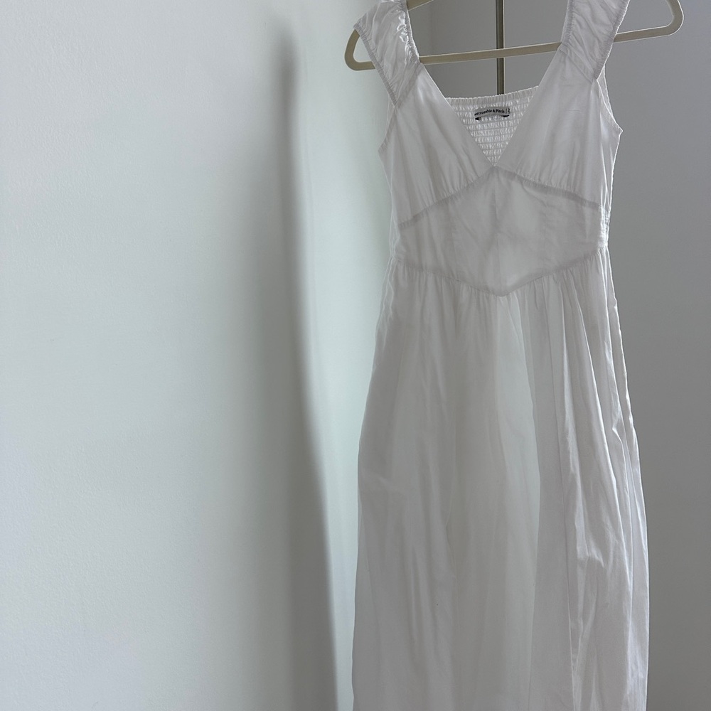 Abercrombie & Fitch White White Midi Dress